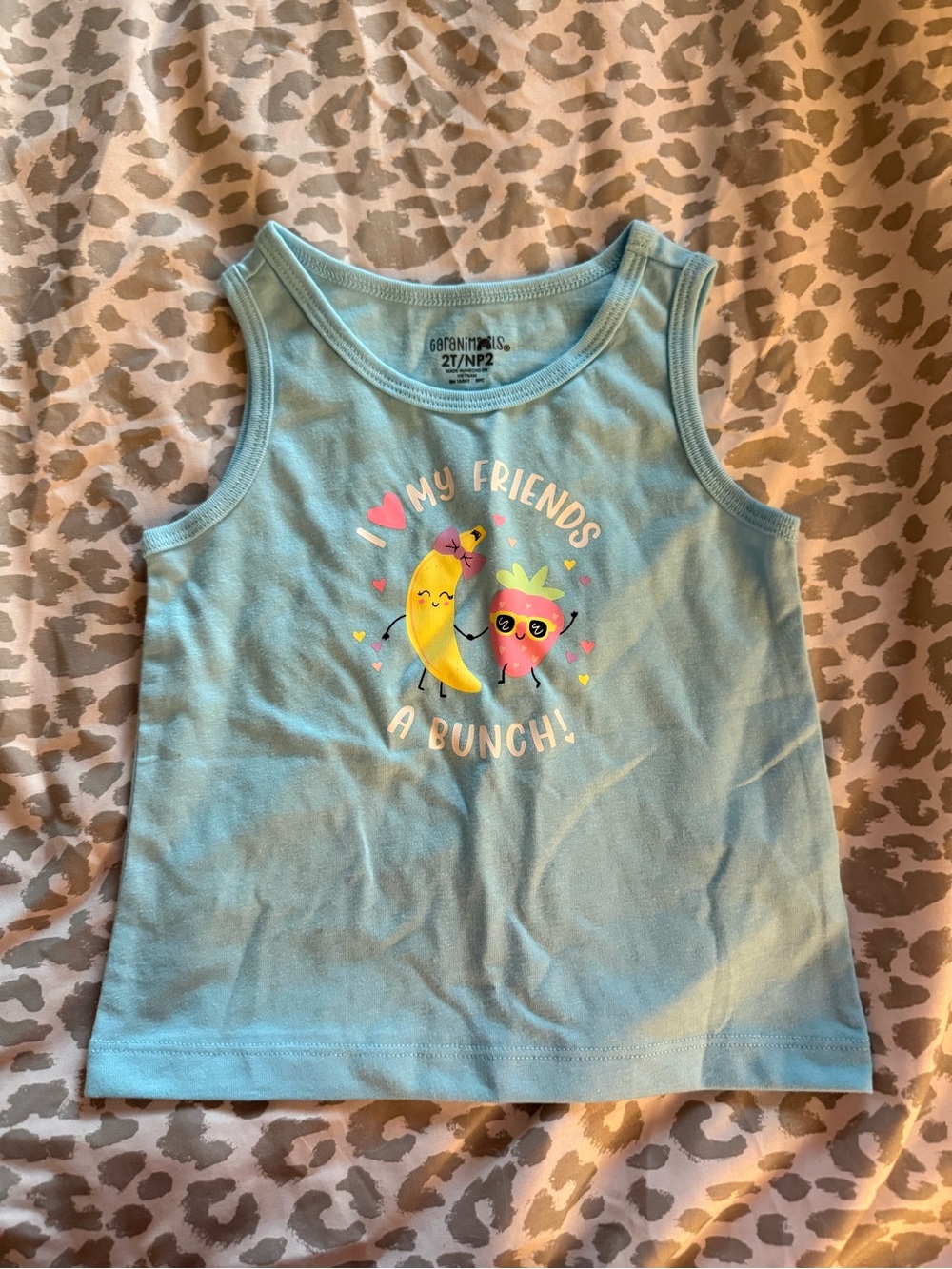 Garanimals Light Blue Tank Top with Banana & Strawberry Graphic